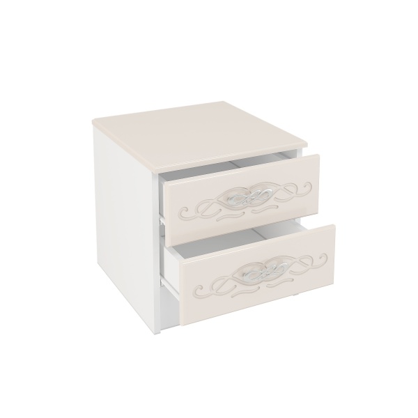 Тумба Прикроватная Венесуэла МДФ/Жемчуг Глянец (Ш-420 х В-420 х Г-400 мм)