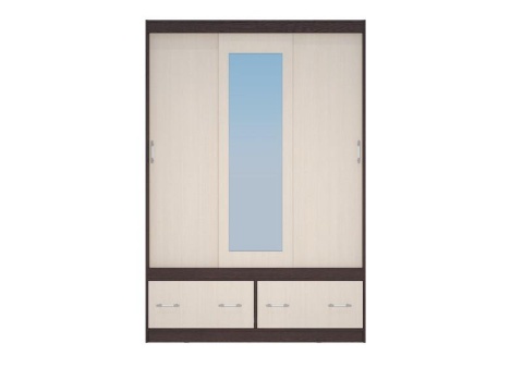Шкаф-Купе Комфорт-С Венге/Дуб Молочный (Ш-1500 × В-2200 × Г-563 мм)