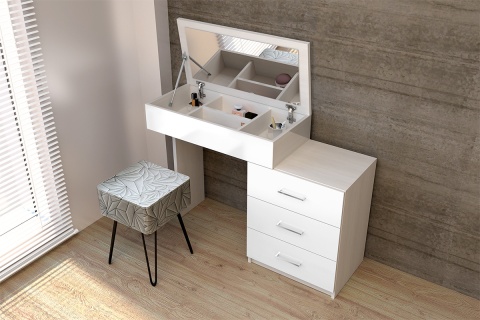 Стол Туалетный Катрин МДФ Белый Глянец (Ш-1140/В-785/Г-390мм)